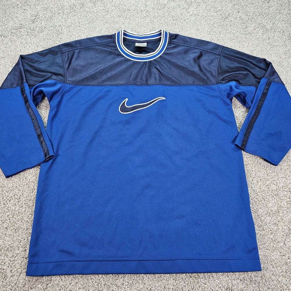 Vintage Nike Youth Long‎ Sleeve Jersey Blue Swoosh Embroidered Cowboys Colts NFL